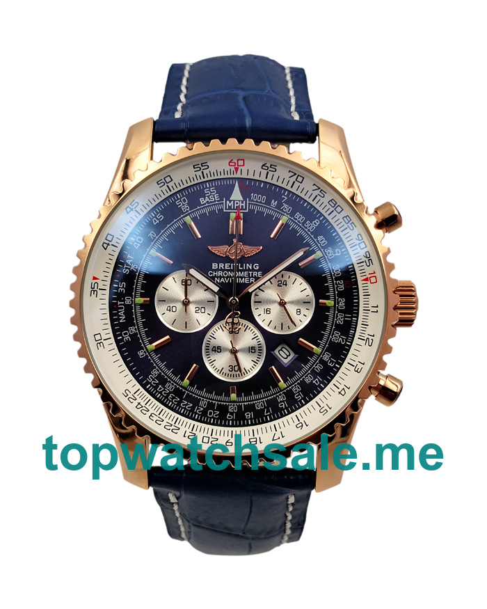 UK Blue Dials Red Gold Breitling Navitimer RB012012 Replica Watches