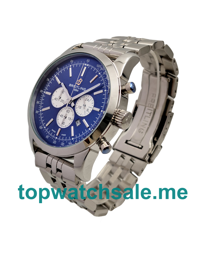 UK Blue Dials Steel Breitling Transocean AB015212 Replica Watches