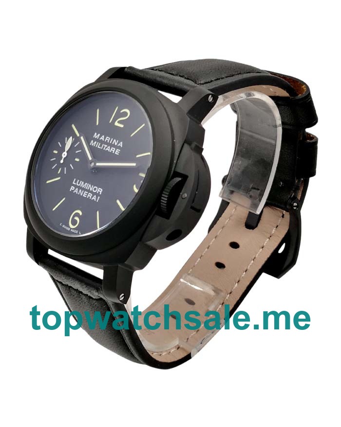 UK Black Dials Black Steel Panerai Luminor PAM00082 Replica Watches