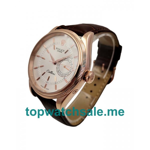 UK White Dials Rose Gold Rolex Cellini 50515 Replica Watches