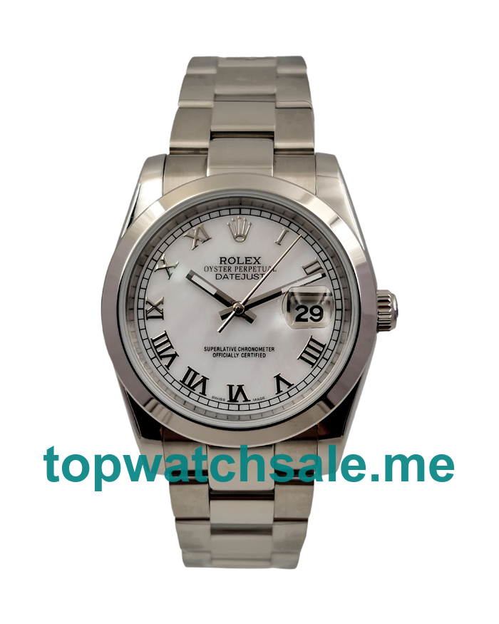 UK White Dials Steel Rolex Datejust 116200 Replica Watches