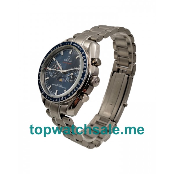 UK Blue Dials Steel Omega Speedmaster Replica Moonwatches 304.33.44.52.03.001