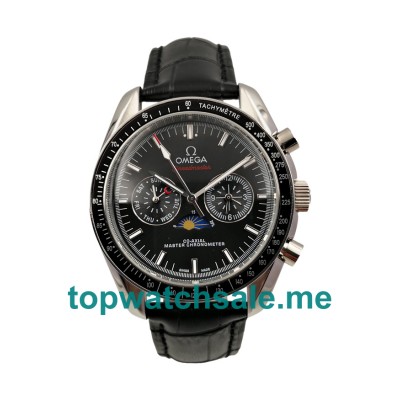 UK Black Dials Steel Omega Speedmaster Replica Moonwatches 304.33.44.52.01.001