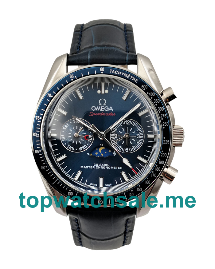 UK Blue Dials Steel Omega Speedmaster Replica Moonwatches 304.33.44.52.03.001