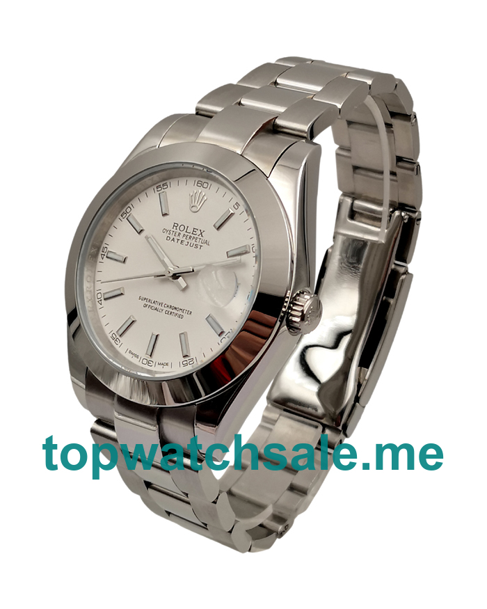 UK White Dials White Gold Rolex Datejust 126300 Replica Watches