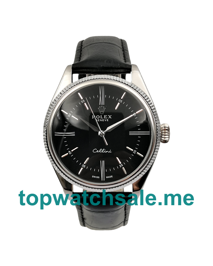 UK Black Dials Steel Rolex Cellini 50509 Replica Watches