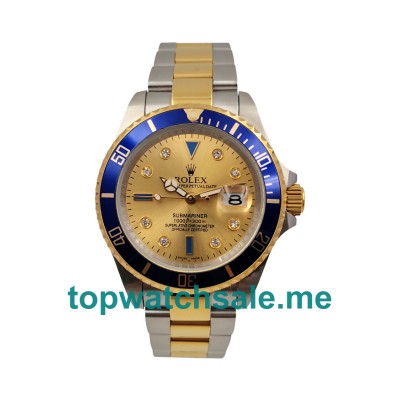 UK Champagne Dials Steel And Gold Rolex Submariner 16613 Replica Watches