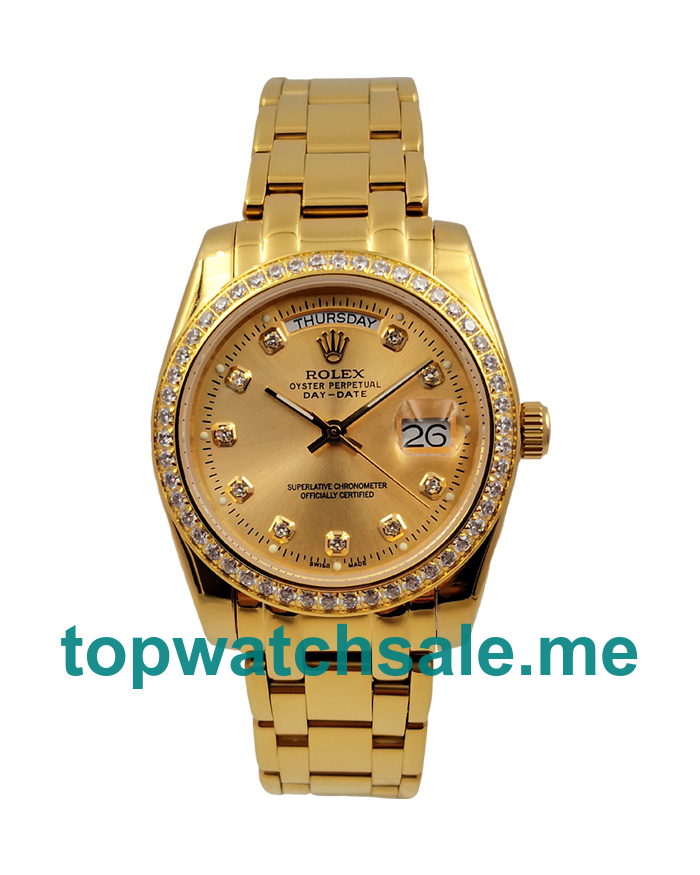 UK Champagne Dials Gold Rolex Day-Date 18038 Replica Watches