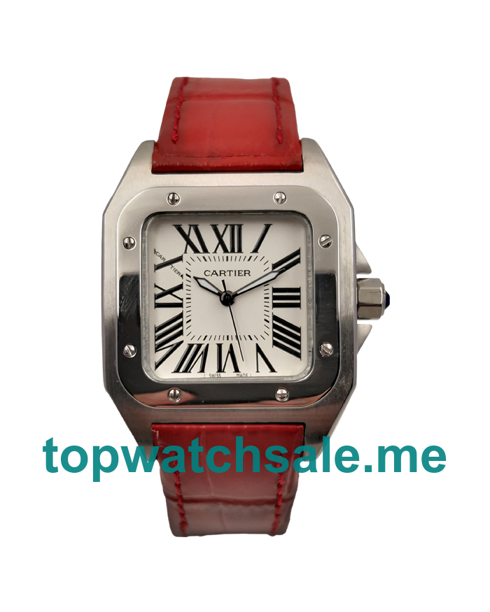 UK White Dials Steel Cartier Santos 100 W20126X8 Replica Watches