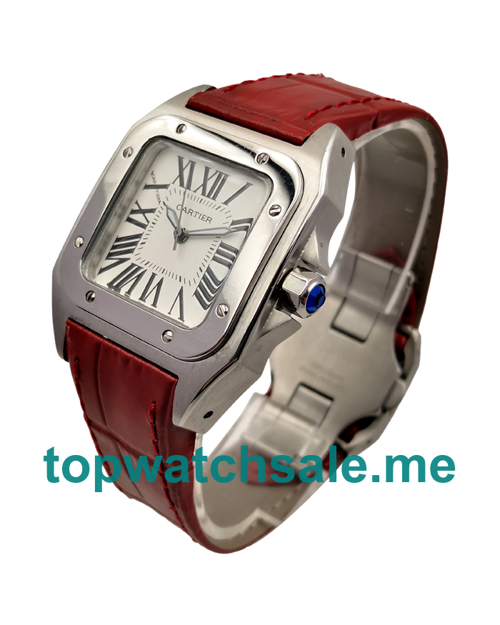 UK White Dials Steel Cartier Santos 100 W20126X8 Replica Watches