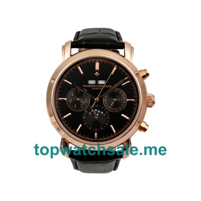 UK Black Dials Rose Gold Vacheron Constantin Malte 47112 Replica Watches