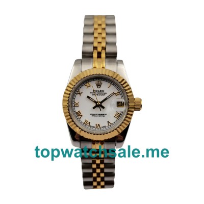 UK White Dials Steel And Gold Rolex Lady-Datejust 179173 Replica Watches