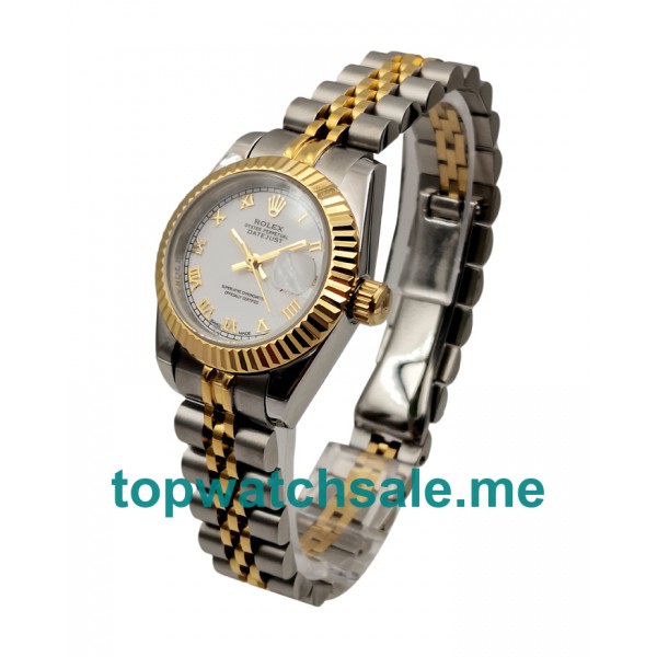 UK White Dials Steel And Gold Rolex Lady-Datejust 179173 Replica Watches