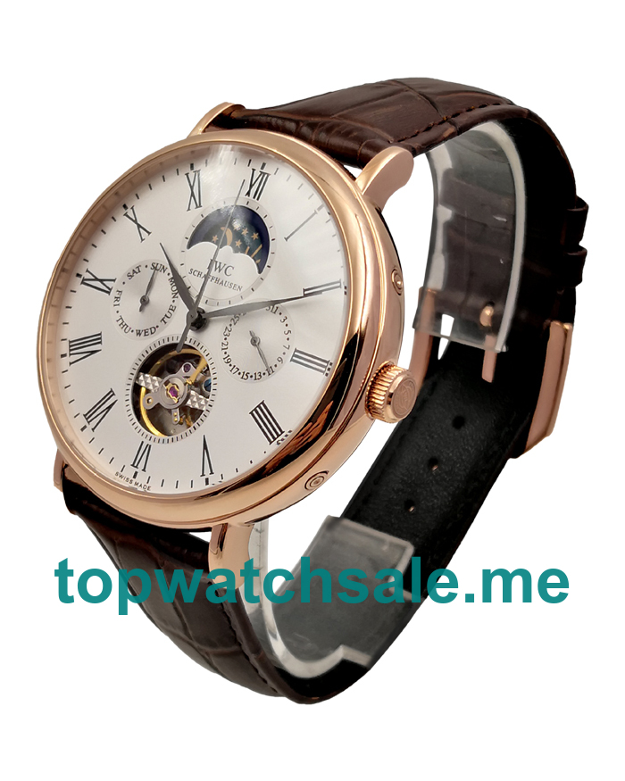 UK White Dials Rose Gold IWC Portofino 171290 Replica Watches