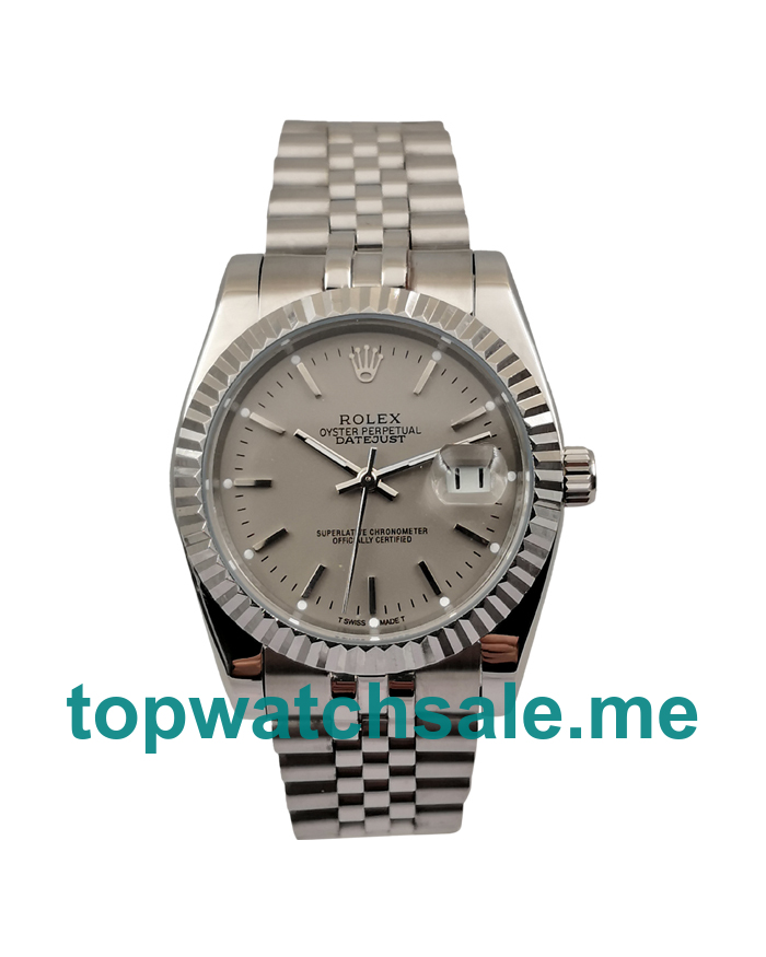 UK Grey Dials Steel Rolex Datejust 16234 Replica Watches