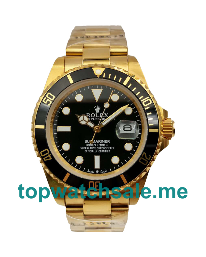 UK Black Dials Gold Rolex Submariner 116618 LN Replica Watches