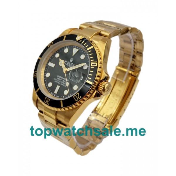 UK Black Dials Gold Rolex Submariner 116618 LN Replica Watches