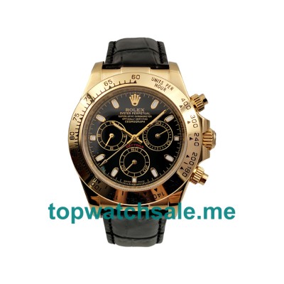 UK Black Dials Gold Rolex Daytona 116518 Replica Watches