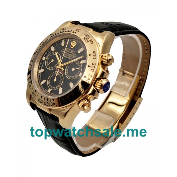 UK Black Dials Gold Rolex Daytona 116518 Replica Watches