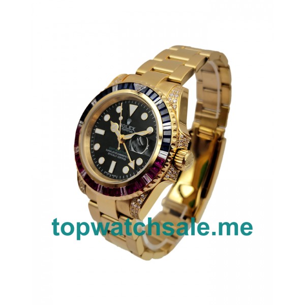 UK Black Dials Gold Rolex GMT-Master II 116758 Replica Watches