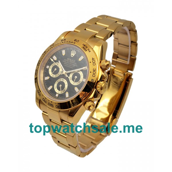 Black Dials Replica Rolex Daytona 116508 Watches UK For Men