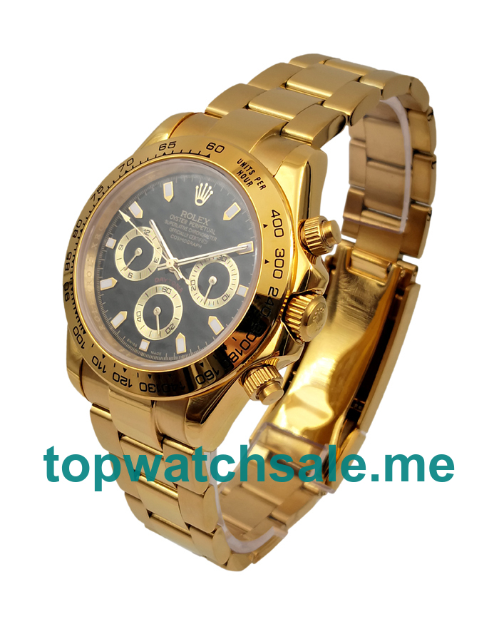 Black Dials Replica Rolex Daytona 116508 Watches UK For Men