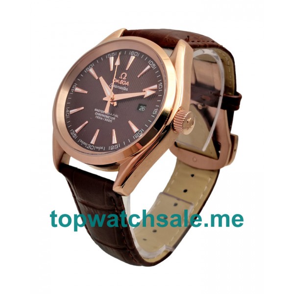 UK Coffee Dials Rose Gold Omega Seamaster Aqua Terra 231.53.39.21.06.001 Replica Watches