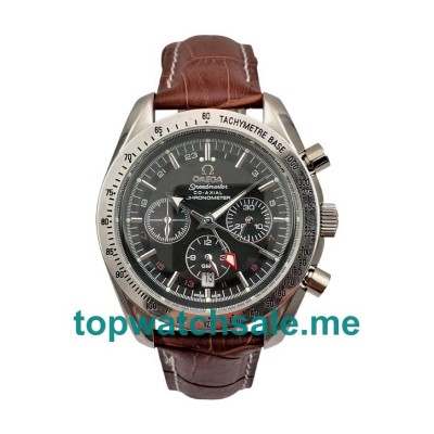 UK Black Dials Steel Omega Speedmaster GMT 3881.50.37 Replica Watches