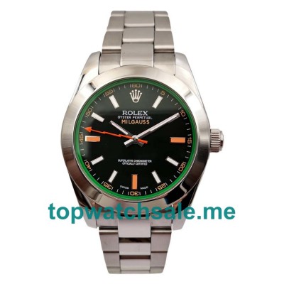 UK Black Dials Steel Rolex Milgauss 116400 GV Replica Watches