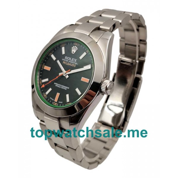 UK Black Dials Steel Rolex Milgauss 116400 GV Replica Watches