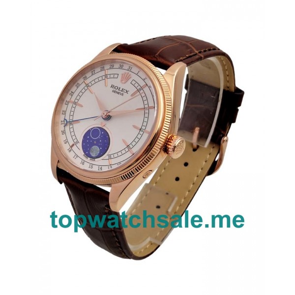 UK White Dials Rose Gold Rolex Cellini 50535 Replica Watches